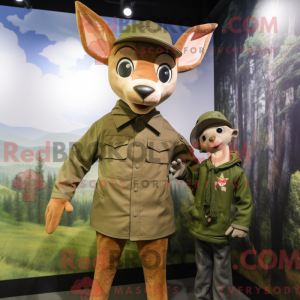 Oliven rådyr maskot kostume...