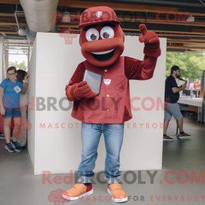 Maroon Phone maskot kostume...