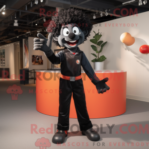Sort akrobat maskot kostume...