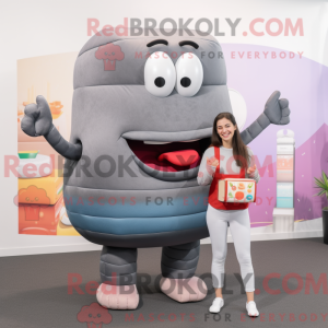Gray Hamburger mascot...