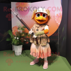 Peach Sniper maskot kostym...