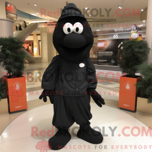 Sort Men maskot kostume...