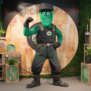Grønn knivkaster maskot...