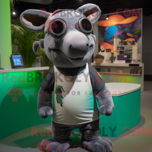 Grå Tapir maskot kostume...