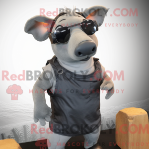 Grå Tapir maskot kostume...