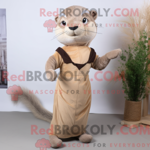 Beige Mongoose maskot...
