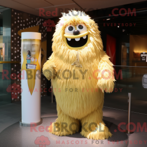 Gold Yeti mascot costume...