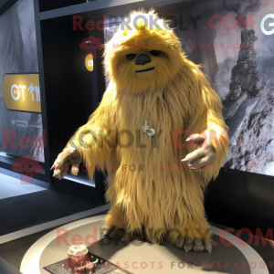 Gull Yeti-maskotdraktfigura...
