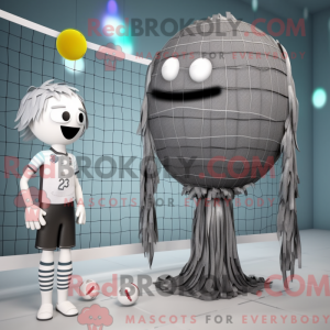 Gray Volleyball Net mascot...