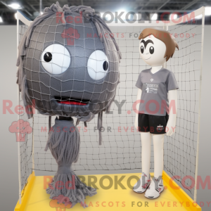 Gray Volleyball Net mascot...