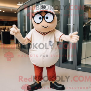 Tan Baseball Ball maskot...