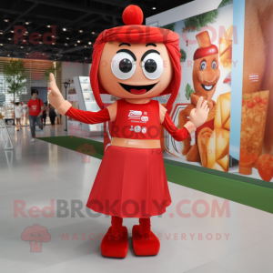 Red Pad Thai maskot kostume...