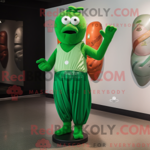 Green Juggle mascot costume...