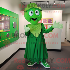 Green Juggle mascot costume...