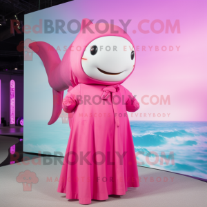 Magenta Beluga Whale maskot...