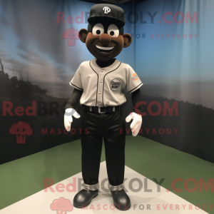 Sort men maskot kostume...