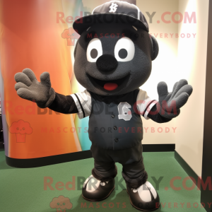 Sort men maskot kostume...