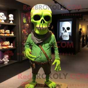 Lime Green Skull maskot...