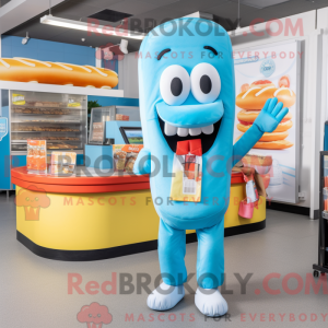 Sky Blue Hot Dogs mascot...