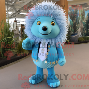 Sky Blue Piggsvin maskot...