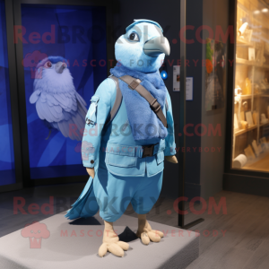 Blue Pigeon maskot kostym...