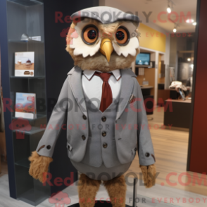 Fantasia de mascote de coruja com paletó e cintos - Mascotes coruja - REBROKO_364042 - RedBrokoly.com