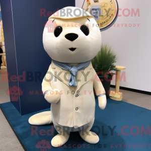 Cream Seal maskot kostume...