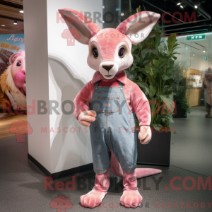 Pink kænguru maskot kostume...