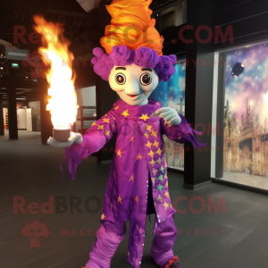 Lavendel Fire Eater maskot...