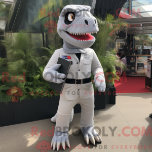 Sølv Tyrannosaurus maskot...