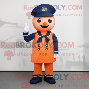Orange Navy Soldier maskot...