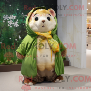 Oliven hamster maskot drakt...