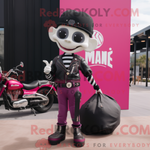 Magenta Mime maskot kostume...