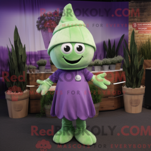 Lavendel vendedor de máscara de personalidade drástica com macacão e gorros - Mascotes de aipo - REBROKO_364209 - RedBrokoly.com