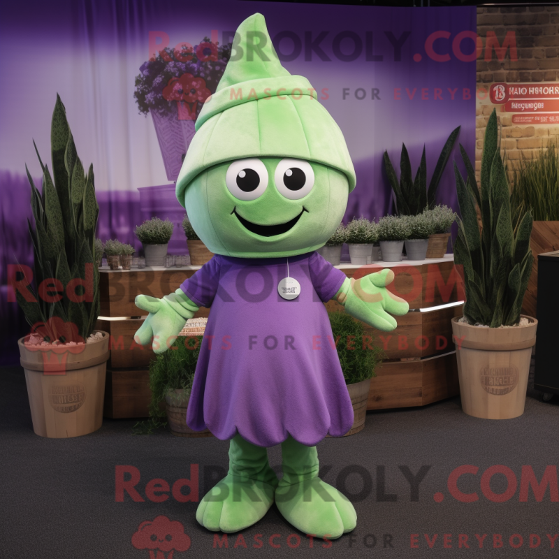 Lavendel vendedor de máscara de personalidade drástica com macacão e gorros - Mascotes de aipo - REBROKO_364209 - RedBrokoly.com