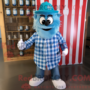 Sky Blue Soda Can maskot...