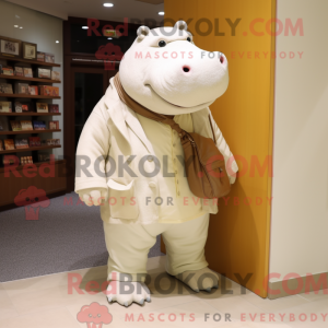 Creme flodhest maskot...