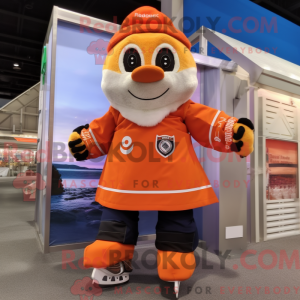 oransje par skøyter maskot...