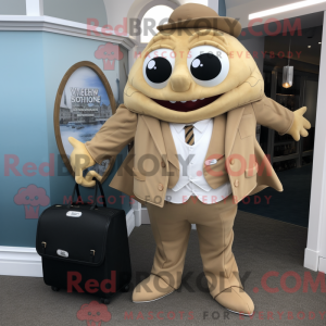 Tan Fish And Chips maskot...