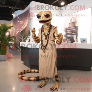Tan Snake maskot kostume...