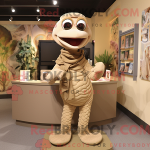 Tan Snake maskot kostyme...