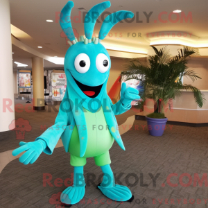 Turkis reker Scampi maskot...
