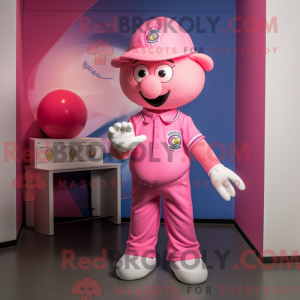 Pink Juggle maskot kostume...