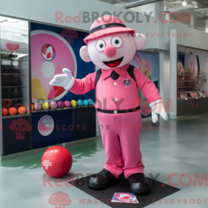 Roze Juggle-mascottekostuum...