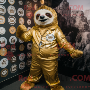Gold Sloth-maskotdraktfigur...
