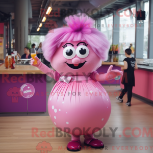 Pink Petanque Ball maskot...