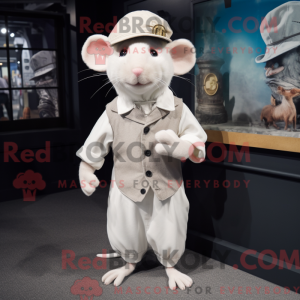 Witte Rat mascotte kostuum...