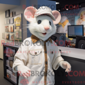 Hvid rotte maskot kostume...