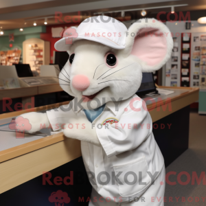 Witte Rat mascotte kostuum...