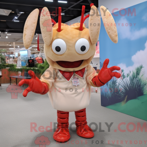 Beige Hummer maskot drakt...